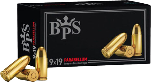 BPS 9MM 124GR FMJ 50RD - 20BX/CS BRASS CASE