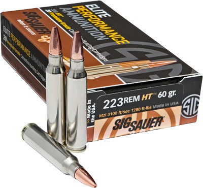 SIG 223 REM 60GR HT ELITE - HUNTING 20RD 10BX/CS