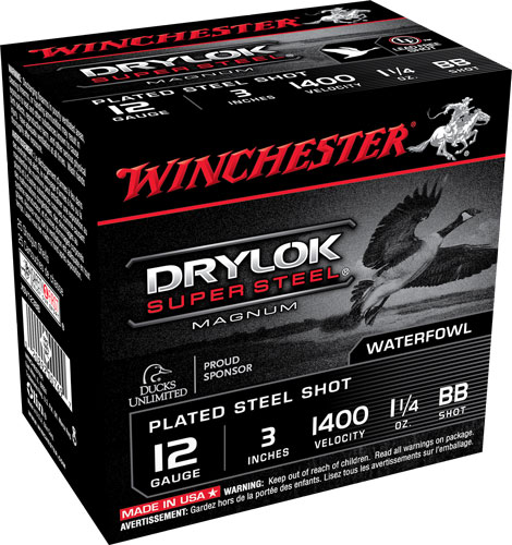 WINCHESTER DRYLOK 12GA 3" - 1-1/4OZ #BB 25RD 10BX/CS