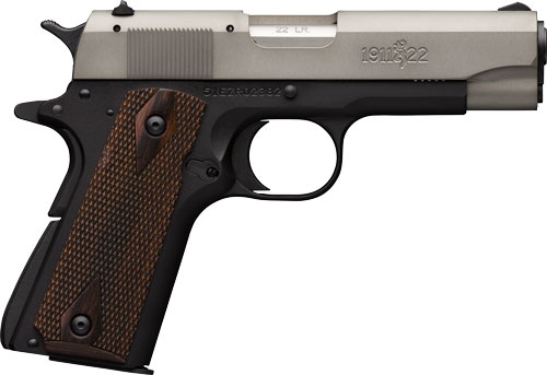 BROWNING 1911-22 22LR COMPACT - 3.58" MATTE GRAY/ROSEWOOD