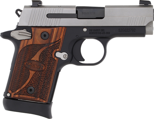 SIG P938 9MM 3" SAO XRAY-3 - 6/7RD TWO-TONE/WALNUT