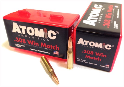 ATOMIC 308 WIN 175GR MATCH - BTHP 50RD 10BX/CS