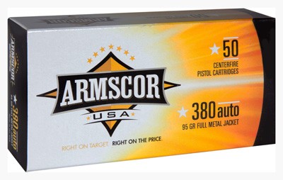 ARMSCOR 380 ACP 95GR FMJ - 50RD 20BX/CS