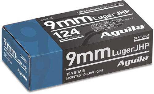 AGUILA 9MM LUGER 124GR JHP - 50RD 10BX/CS