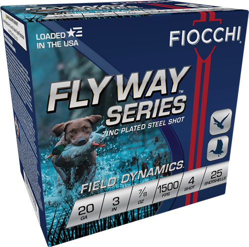 FIOCCHI FLYWAY 20GA 3" 7/8OZ - #4 1500FPS 25RD 10BX/CS