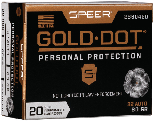 SPEER GOLD DOT 32 ACP 60GR - GDHP 20RD 10BX/CS