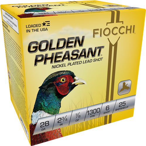 FIOCCHI GOLDEN PHEASANT 28GA - 2.75" 7/8OZ #6 25RD 10BX/CS