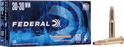 FEDERAL POWER-SHOK 30-30 WIN - 150GR JSP-FN 20RD 10BX/CS