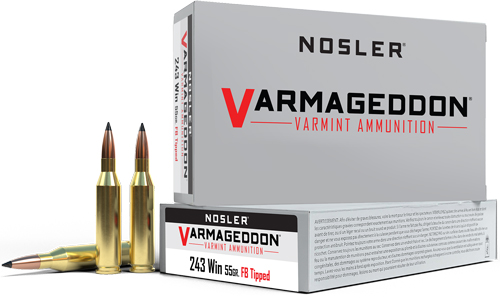 NOSLER VARMAGEDDON 243 WIN - 55GR FBT 20RD 10BX/CS