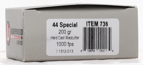 UNDERWOOD 44 SW SPECIAL 200GR - HC WADCUTTER 20RD 10BX/CS - Image 2