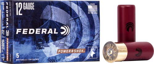 FEDERAL POWER SHOK 12GA 2.75" - 1OZ SABOT 5RD 50BX/CS