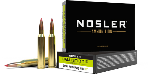 NOSLER BT 7MM REM MAG 160GR - BALLISTIC TIP 20RD 10BX/CS