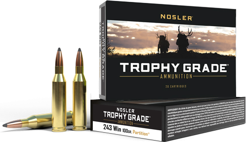 NOSLER TROPHY 243 WIN 100GR - PARTITION TIP 20RD 10BX/CS
