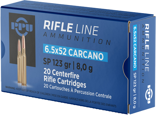 PPU 6.5X52 CARCANO 123GR JSP - 20RD 10BX/CS