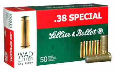 S&B 38 SPECIAL 148GR LEAD - WADCUTTER 50RD 24BX/CS