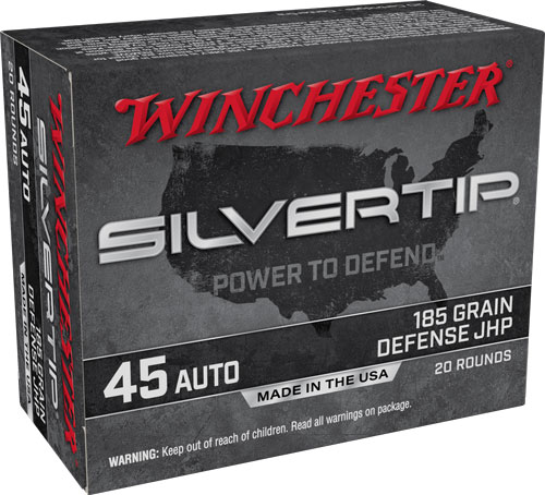 WINCHESTER SILVERTIP 45 ACP - 185GR HP 20RD 10BX/CS
