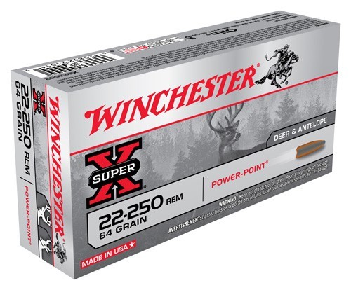 WINCHESTER SUPER-X 22-250 REM - 64GR POWER POINT 20RD 10BX/CS