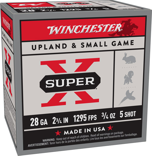 WINCHESTER SUPER-X 28GA 2.75" - 3/4OZ #6 1295FPS 25RD 10BX/CS