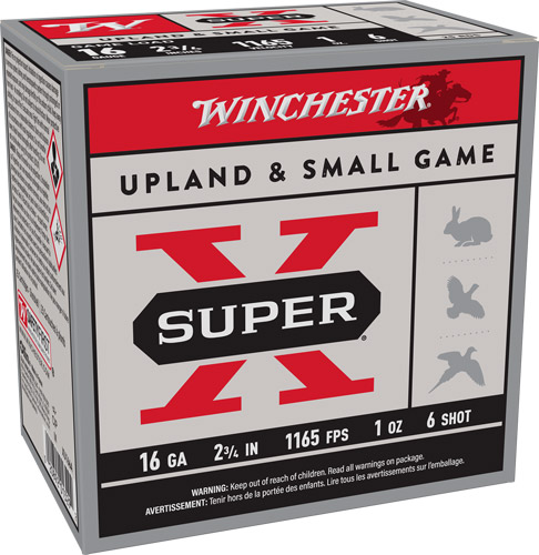 WINCHESTER SUPER-X 16GA 2.75" - 1OZ #6 1165FPS 25RD 10BX/CS