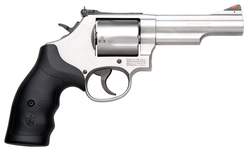 S&W 69 44MAG 4.25" ADJ - 5-SHOT STAINLESS RUBBER