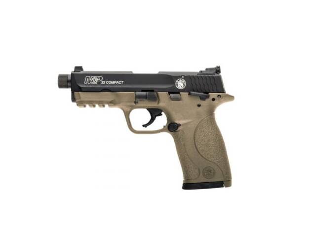 SMITH AND WESSON M&P22 COMPACT 22LR FDE THREAD