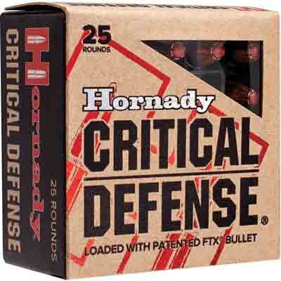 HORNADY CRITICAL DEFENSE 9MM - MAKAROV 95GR FTX 25RD 10BX/CS
