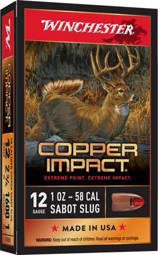 WINCHESTER 12GA COPPER IMPACT - 1OZ SABOT SLUG 5RD 20BX/CS