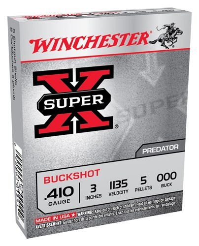 WINCHESTER SUPER-X 410 3" 000 - BUCK 5 PELLET 5RD 50BX/CS