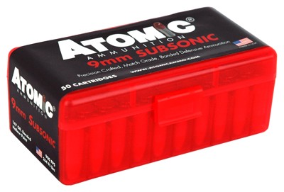 ATOMIC 9MM LUGER 147GR - SUBSONIC JHP 50RD 10BX/CS - Image 3