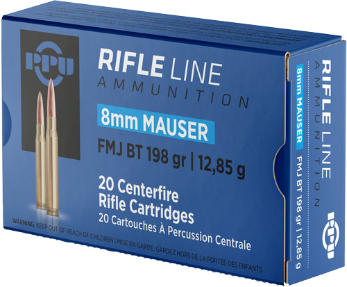 PPU 8MM MAUSER 198GR FMJ - 20RD 10BX/CS