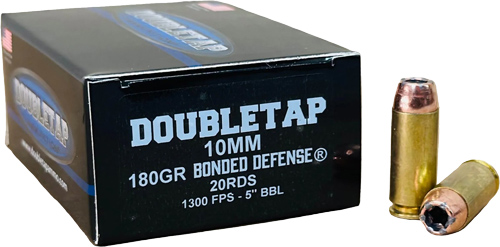 DOUBLETAP 10MM 180GR JHP - BONDED DEFENSE 20RD 50BX/CS