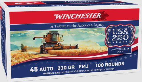 WINCHESTER USA 45 ACP 230GR - FMJ-RN 100RD 250TH ANV 5BX/CS