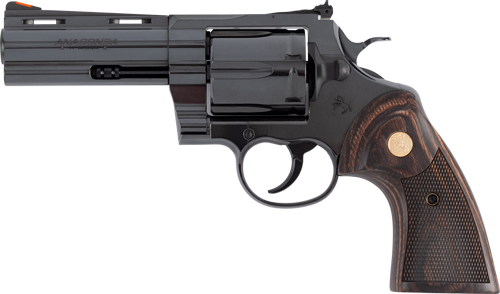 COLT ANACONDA 44MAG 4" 6RD - BLUED MEDALLION WOOD GRIPS - Image 2
