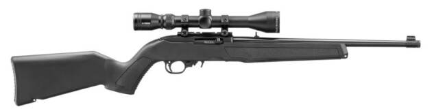 RUGER 10/22 22LR 16.4" THREAD - BLACK POLYMER STOCK W/SCOPE