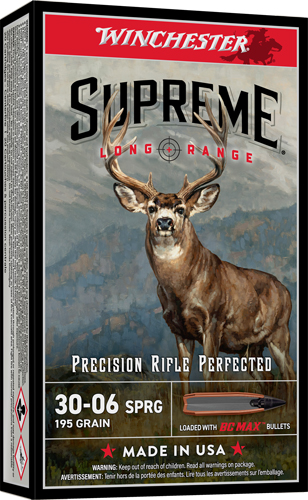WINCHESTER SUPREME LR 3006SPRG - 195GR BC MAX 20RD 10BX/CS