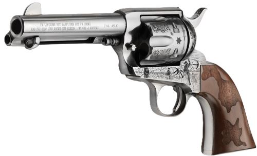 E.M.F. COWPOKE 45LC 4.75" - ENGRAVED NICKEL WOOD